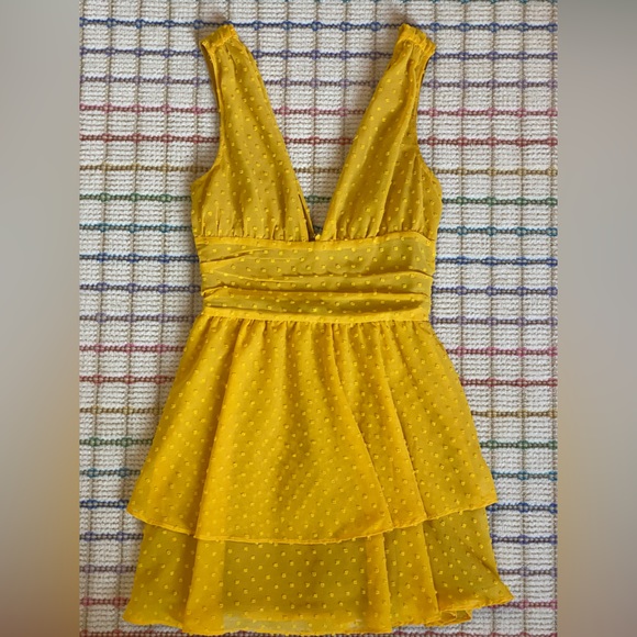 MARJORELLE DORA PLUNGE RUFFLE MINI DRESS: size XXS - Picture 2 of 5